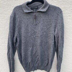 Gray Christian LaCroix Cashmere 3/4 Cozy Quarter Zip